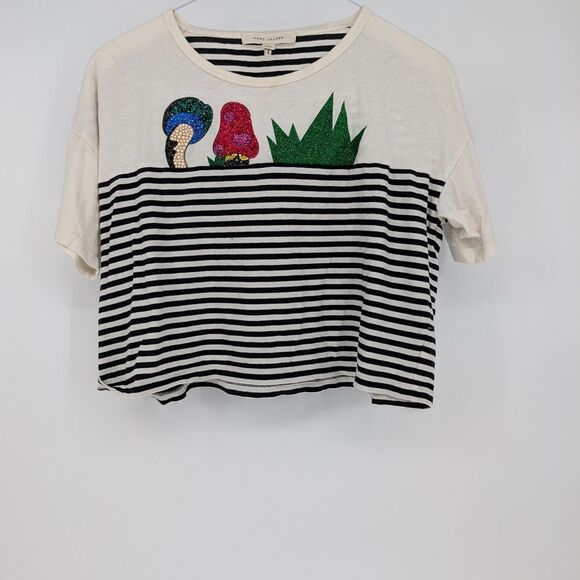 Colorful Sequin Striped T-Shirt - Picture 1 of 5